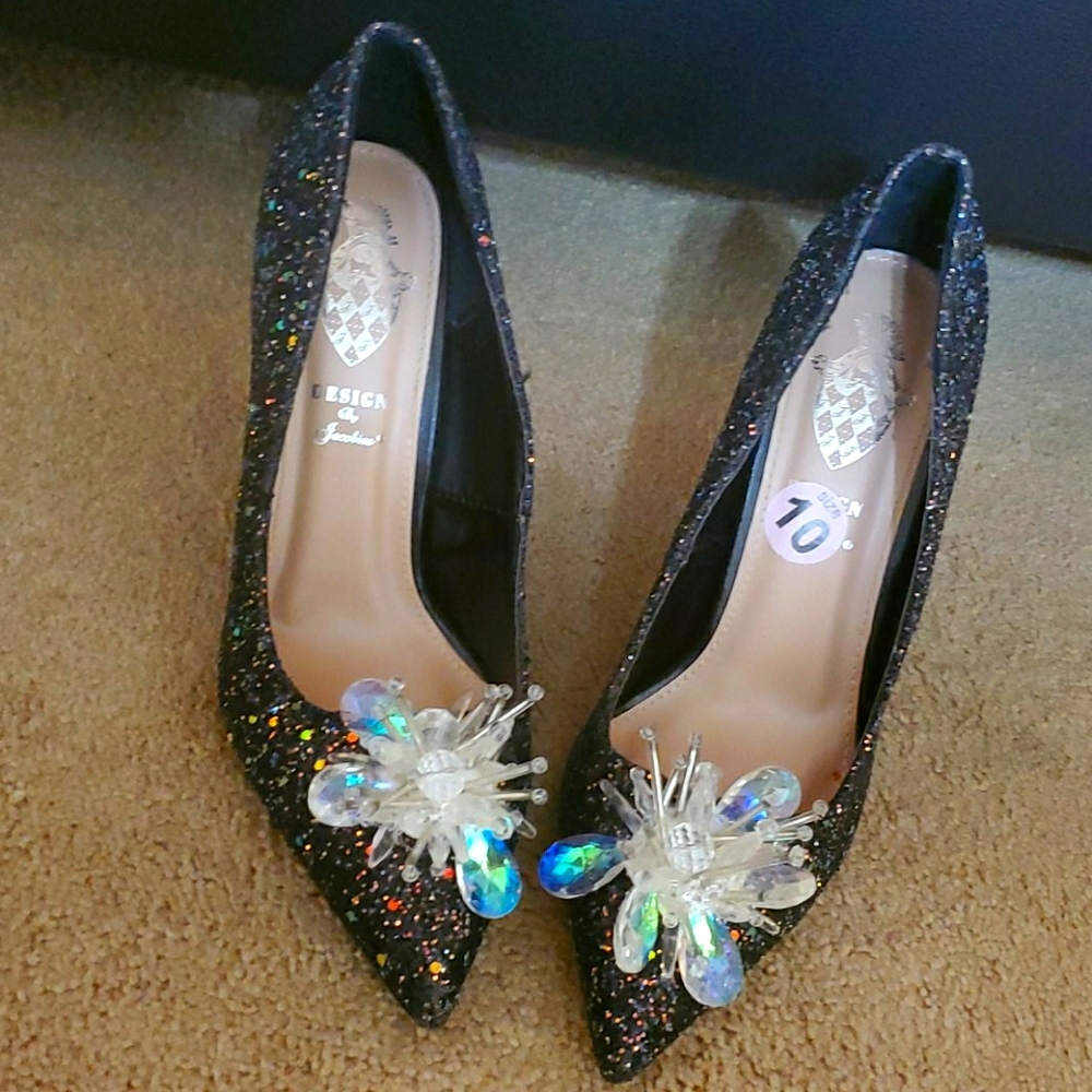 Black sequin Holographic heels